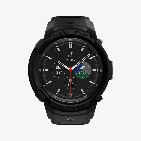 ACS06488 - Galaxy Watch 6 Classic (47mm) Case Rugged Armor Pro in black showing the front